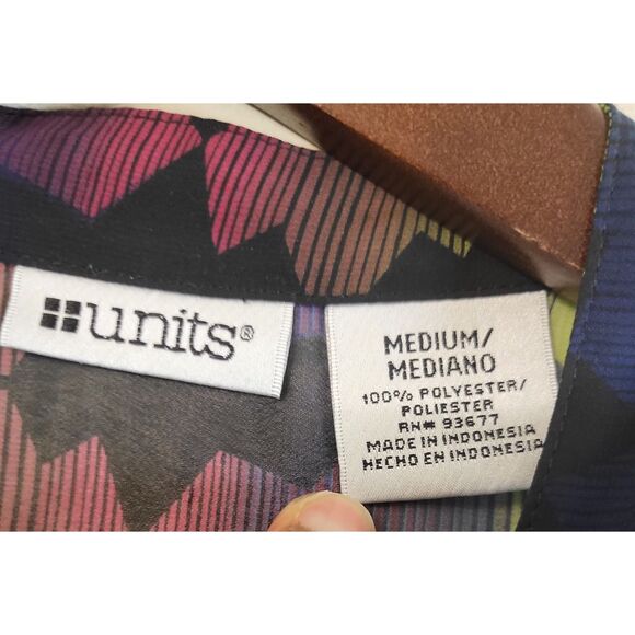 VINTAGE UNITS SHEER RETRO ARTSY FEMININE LONG SLEEVE BUTTON FRONT WOMEN MEDIUM - Picture 5 of 5